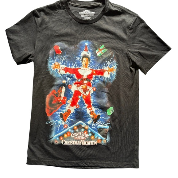 Men’s Christmas Vacation Graphic T-Shirt Movie Holiday Tee Small Black - Picture 3 of 5